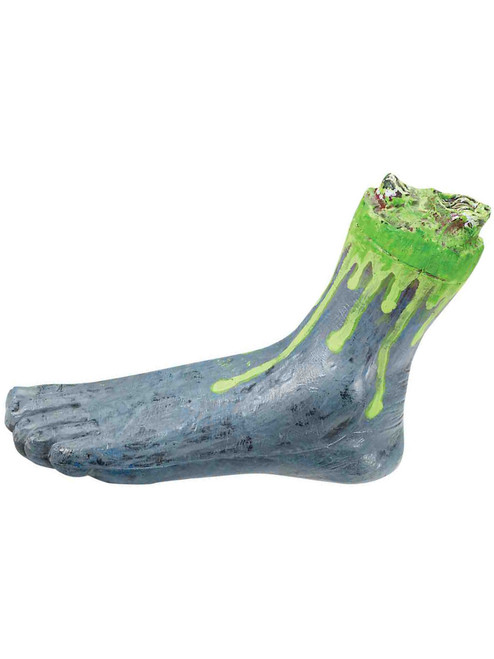 Deluxe Grey And Green Biohazard Zombie Costume Oozing Severed Foot
