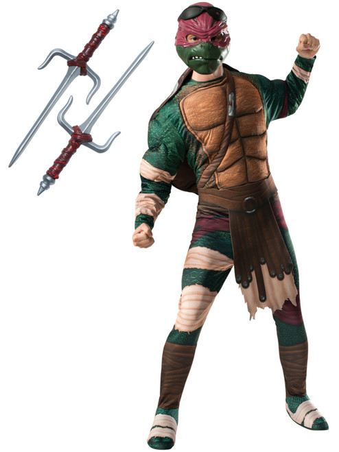 Adult's Mens Deluxe Teenage Mutant Ninja Turtles Movie Raphael Costume Bundle