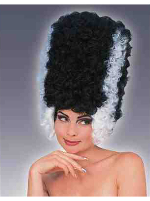 Woman's Bride of Frankenstein Monster Black And White Costume Wig