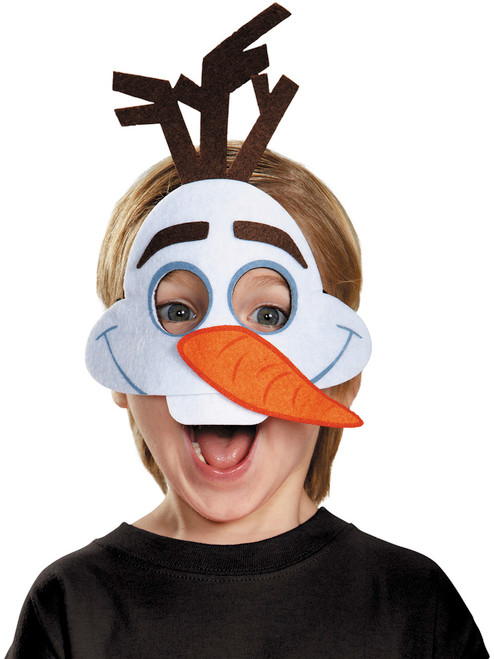 Childs Olaf Frozen Disney White Felt Half-Mask Toddlers Accessory