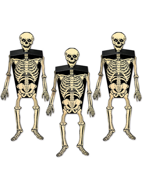 3 Count Halloween Skeleton Party Favor Boxes 2" x 6.25"