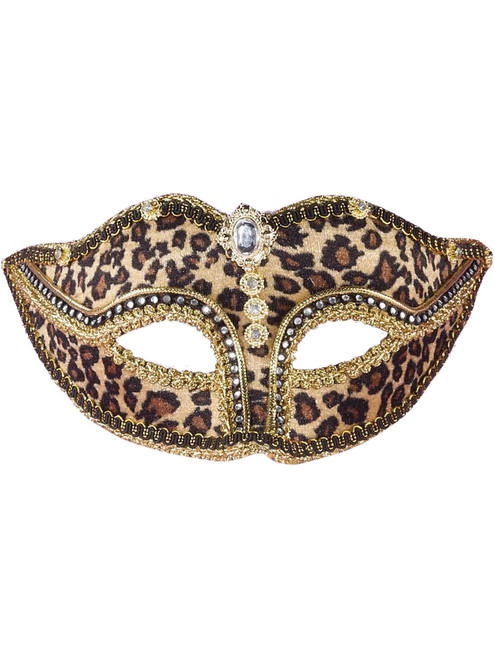 Adult Costume Accessory Leopard Print Domino Eye Mask