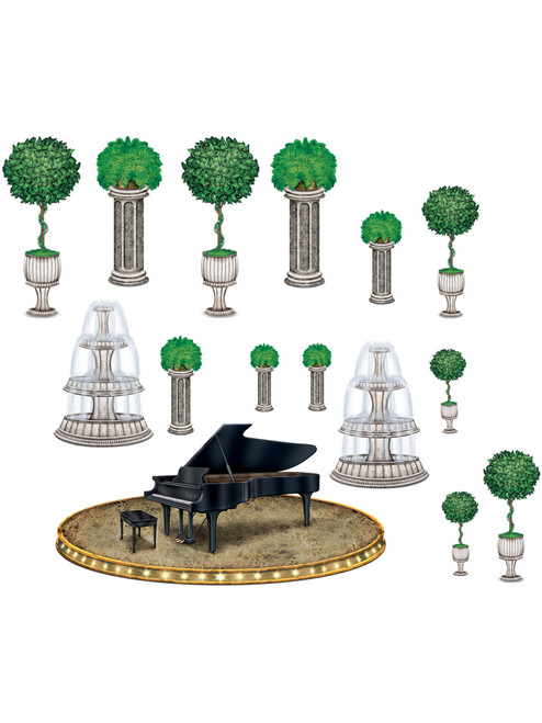 Elegant Black Tie Party Piano And Decor Wall Props Decoration