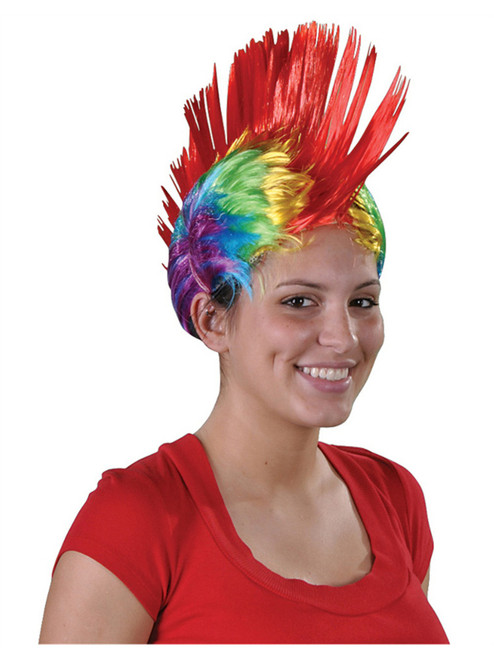 Adult Rainbow School and Team Spirit Mohawk Wig