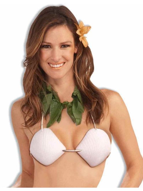 Womens Hawaiian Luau Mermaid Clam Shell MED-LG C-Cup Bra Top