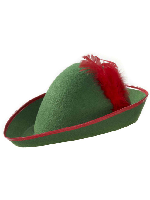 Mens Green Red Robin Hood Peter Pan Elf Costume Hat