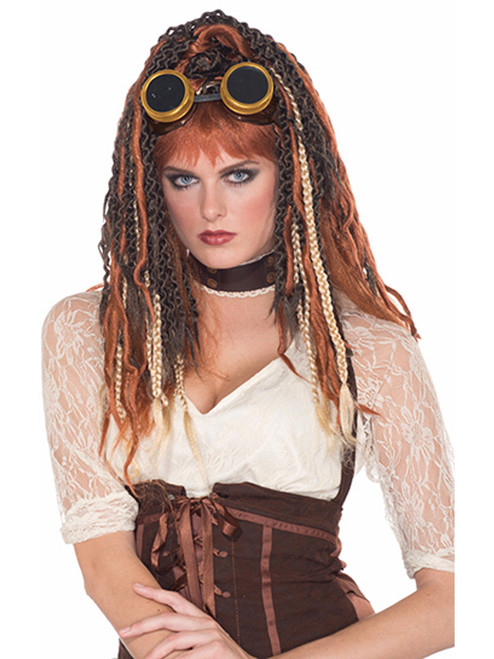 Adult Auburn Steampunk Havoc Costume Dreadlocks Wig