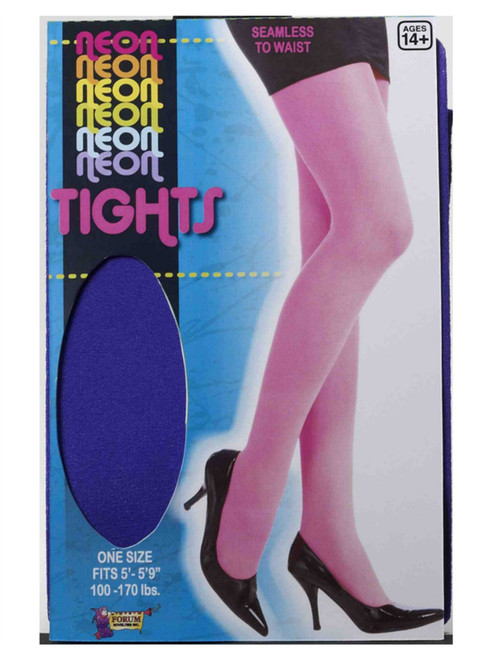 Retro 80s Costume Neon Purple Adult Pantyhose Seamless Tights