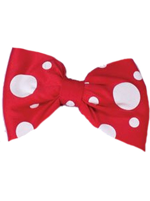 Huge Jumbo Giant Red White 8" Polka Dot Funny Clown Costume Accessory Bow Tie