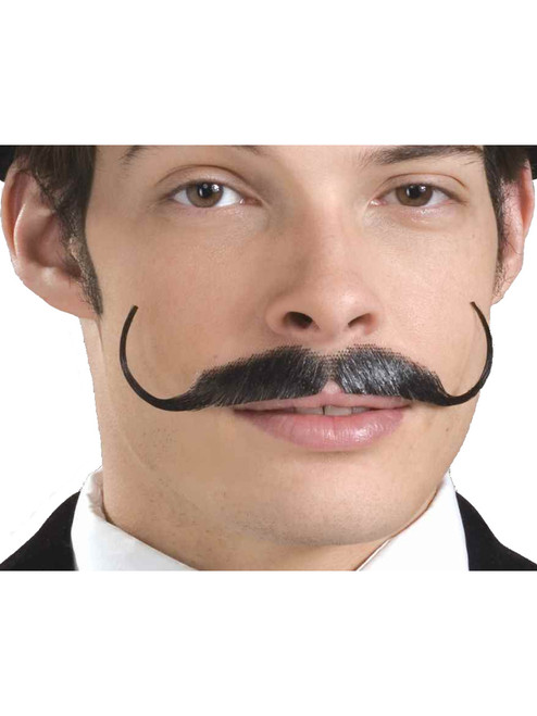 Black Villain Snidely Warrio Cowboy Costume Moustache