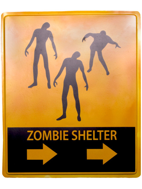 Undead Zombie Shelter 19x16 Halloween Decoration Sign