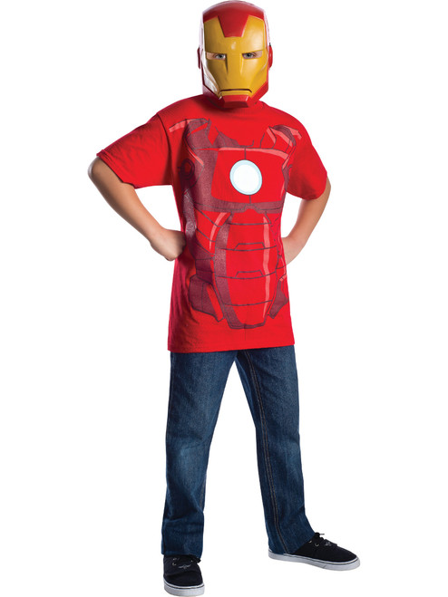 Child's Marvel Comics Universe Avengers Iron Man T-Shirt With Mask