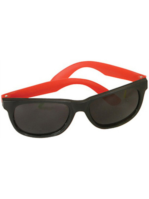 Retro 80s Neon Red & Black Sunglasses