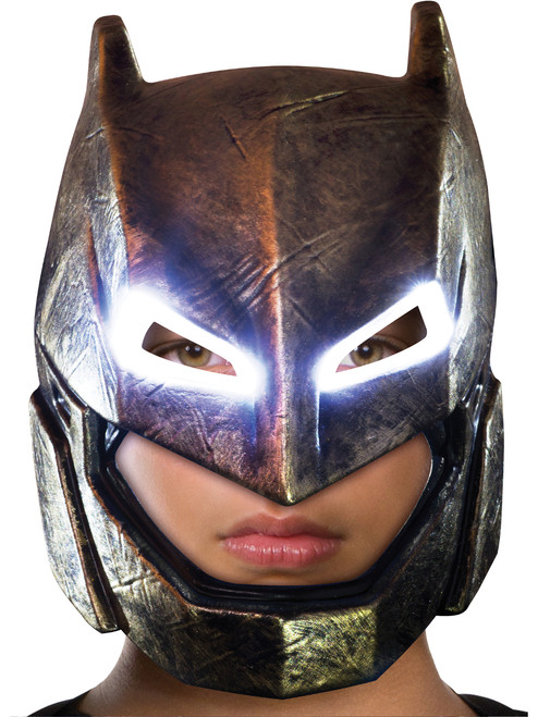 Adults Batman V Superman Armored Batman Light Up Mask Costume Accessory