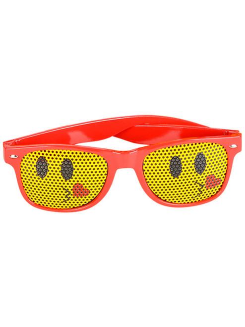 Red Framed Kissing Emoticon Emoji Novelty Glasses Costume Accessory