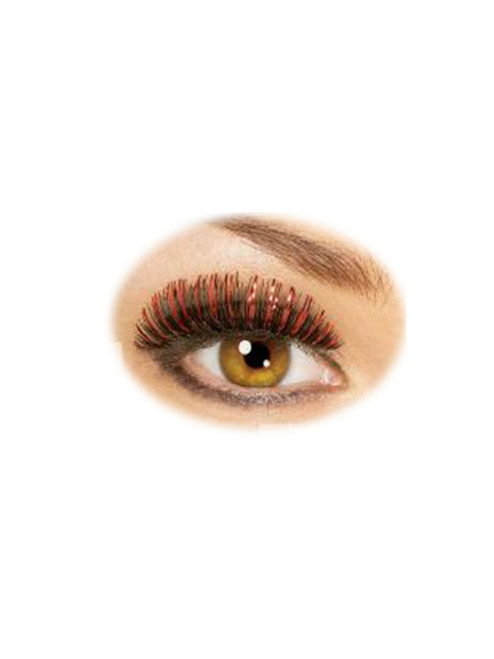 Women's Sexy Black and Red Sparkle Holographic Fake Costume Eyelashes