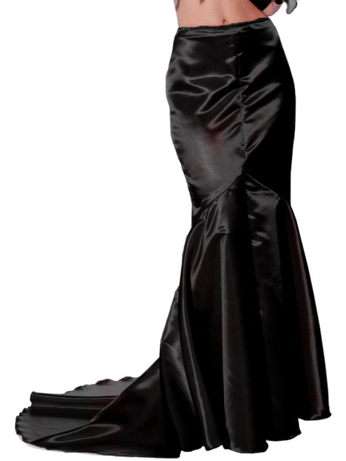 Womens Club Burlesque Elegant Formal Black Fantail Skirt