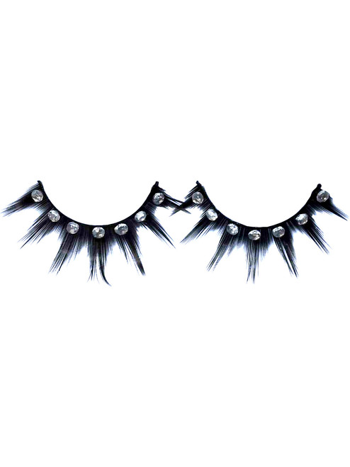 Women's Sexy Black Vintage Hollywood Costume Rhinestone Eyelashes