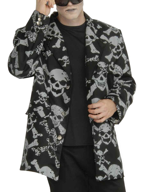 Adult's Skeleton Gothic Emo Skull and Crossbones Blazer Jacket
