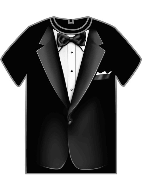 Adult Large Black Formal Tuxedo Suit Gentleman's Costume T-Shirt