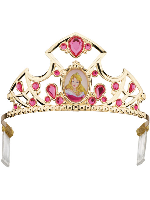 Child's Girls Deluxe Disney Princess Aurora Sleeping Beauty Pink Tiara Accessory