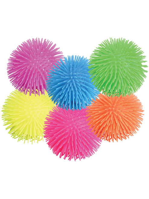 12 Set Of 5" Assorted Color Puffer Squishy Pon Pon Ball Party Favor Classic Toy