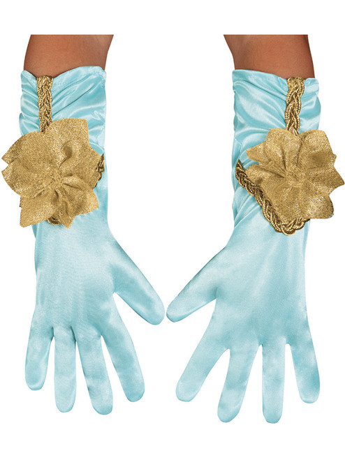 Girls Toddler Disney Jasmine Aladdin Blue Gloves Costume Accessory