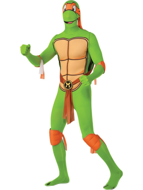 Mens Teenage Mutant Ninja Turtles Michaelangelo 2nd Skin Jumpsuit Costume