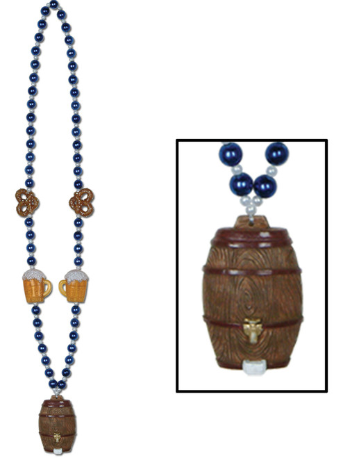 Oktoberfest Beads Beer Keg Medallion Necklace Costume Accessory