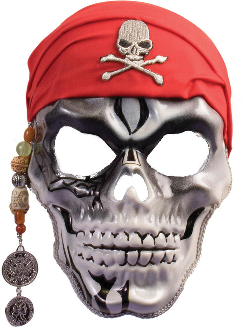 Adult Caribbean Pirate Captain Skull Mask Costume Accessory