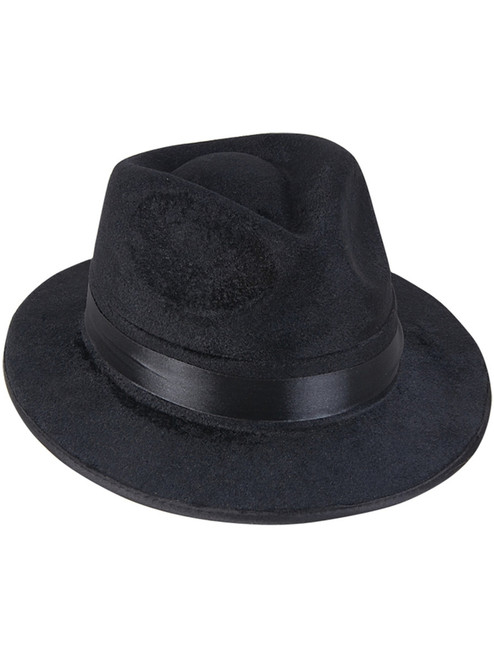 Dozen Black Pimp Gangster Blues Brothers Fedora Hat Costume Accessory