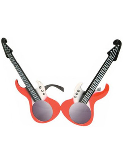 Retro Rock Star Hero Red Guitar Glasses Sunglasses