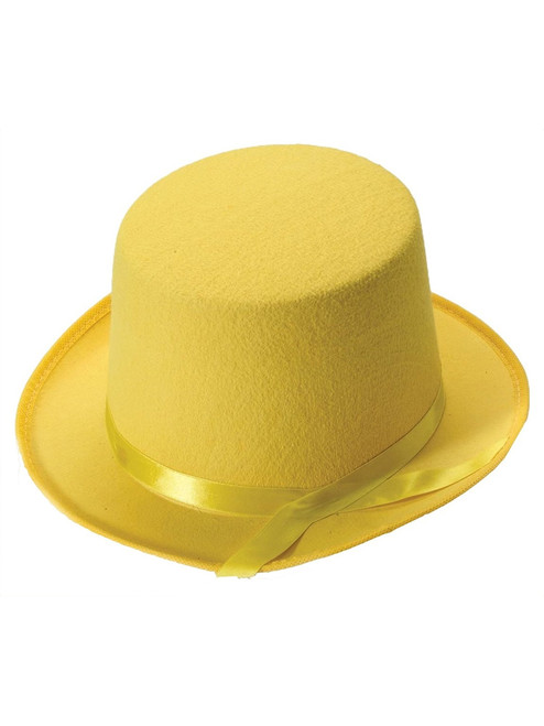 New Yellow Felt Magician Butler Novelty Costume Top Hat