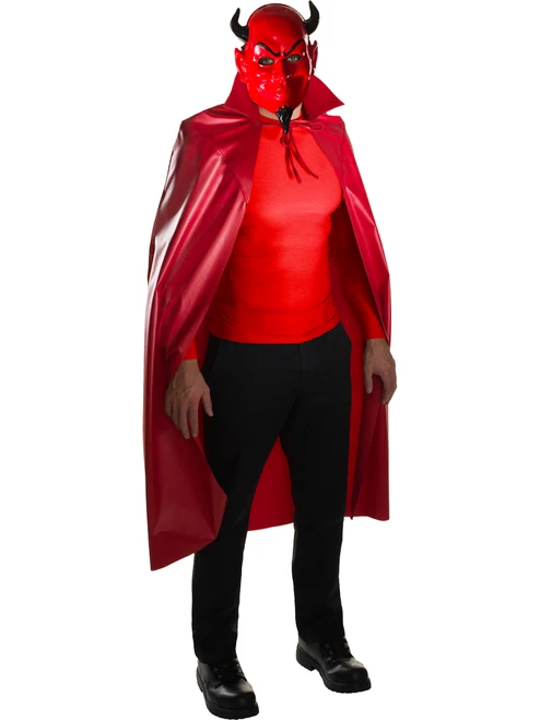 Adult's Scream Queens Killer Devil Mask And Cape Set Costume Accessory