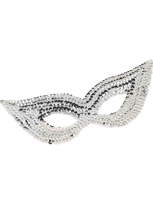 New Adult or Childs Silver Masquerade Ball Carnival Sequin Mask