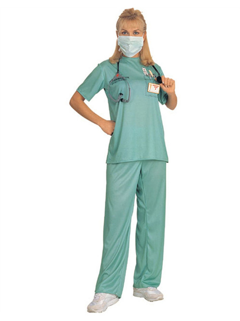 Women's Size 12 Emergency Room Trauma Surgeon Scrubs Doctor Costume