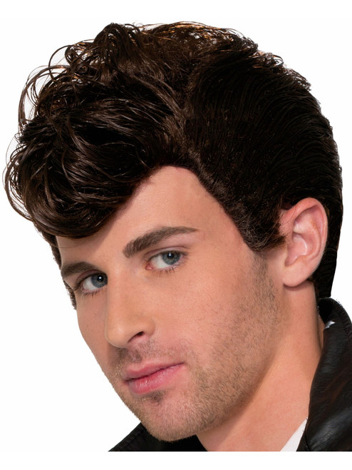 Adults Mens Brown Greaser West Side Story Punk Wig Costume Accessory