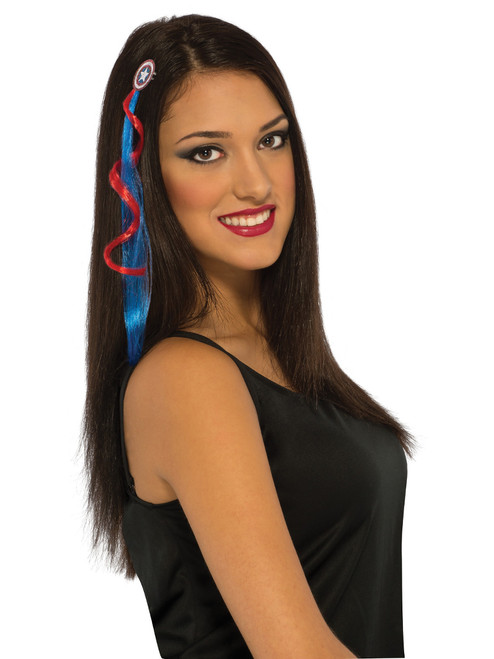 Deluxe Red And Blue American Dream Hair Extensions Costume Accessory