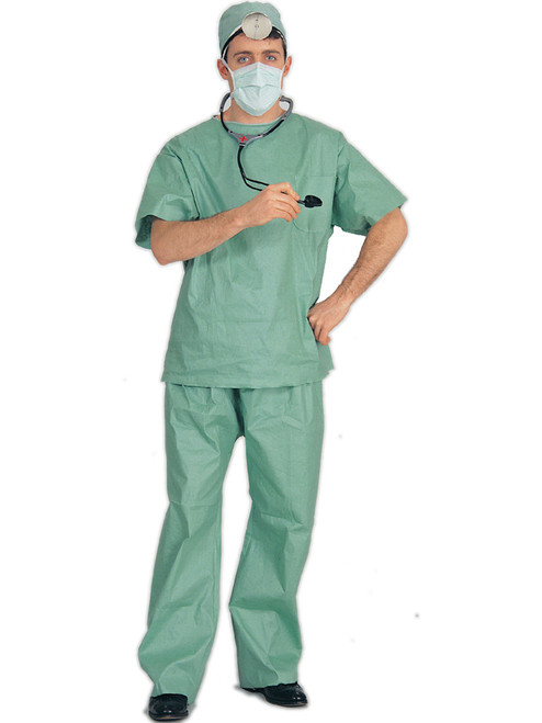 Adult Mens Hospital Emergency Operating Room OR Surgeon Doctor Scrubs Costume