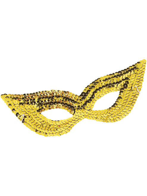 New Adult or Childs Gold Masquerade Ball Carnival Sequin Mask