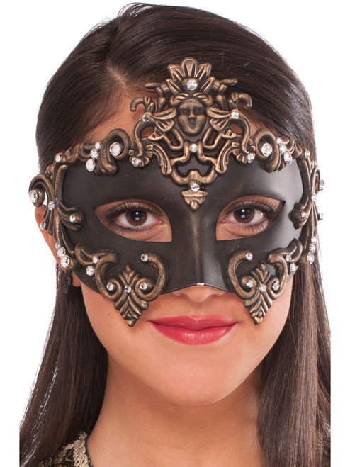 Adults Brown Black Medieval Fantasy Half Eye Venetian Mask