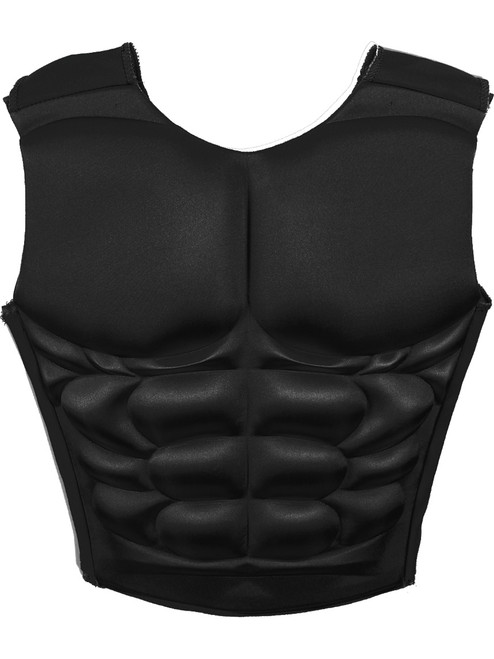 Adult's Black Superhero Or Villain Muscle Chest Padded Shirt Costume Accessory