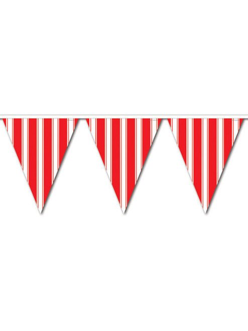 All Weather Red And White Pennant Banner Flags With String Decoration