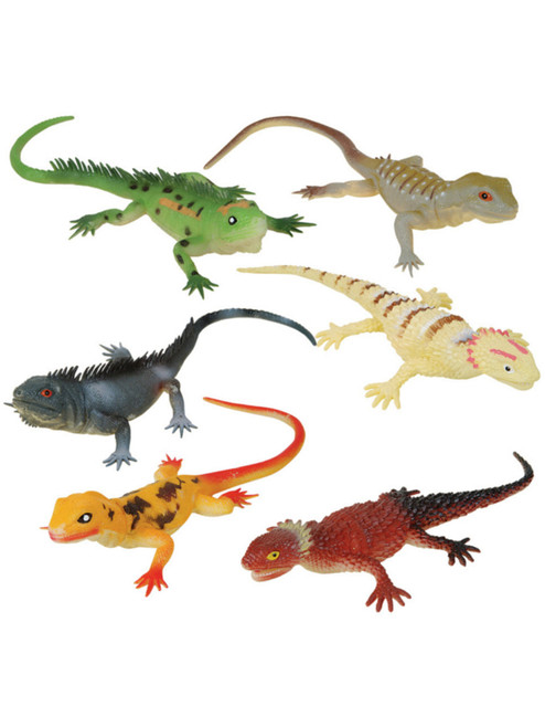 Lot 6 PVC Soft Plastic Reptile Lizard Decoration Set