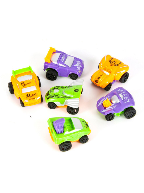 12 Count Two Tone Pull Back Toy Racecars