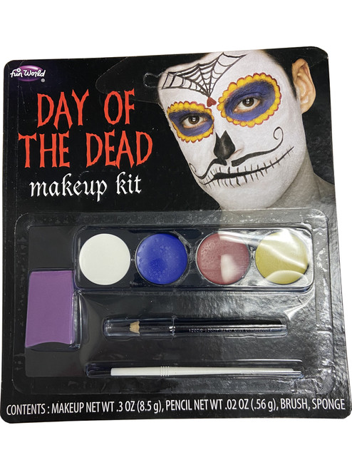 Day Of The Dead Spider Mustache Male Makeup Kit Set Costume Accessory