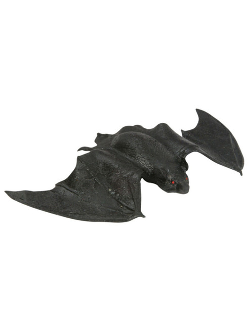 8.5" Deluxe Giant Black Rubber Halloween Decoration Hanging Bat