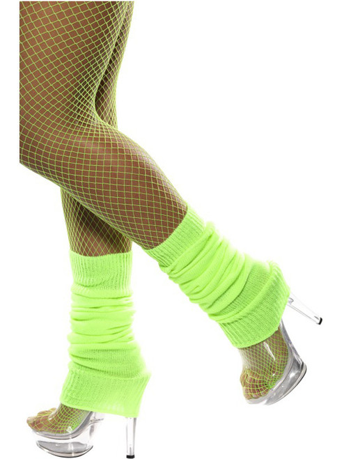 Adults Womens Neon Green Leg Warmers Socks Costume Accessory