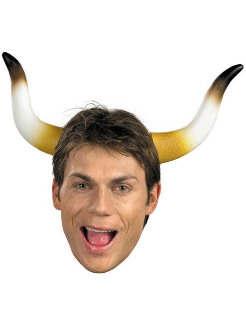 Adults Bull Demon Devil Costume Accessory Long Brown White Yellow Horns Headband