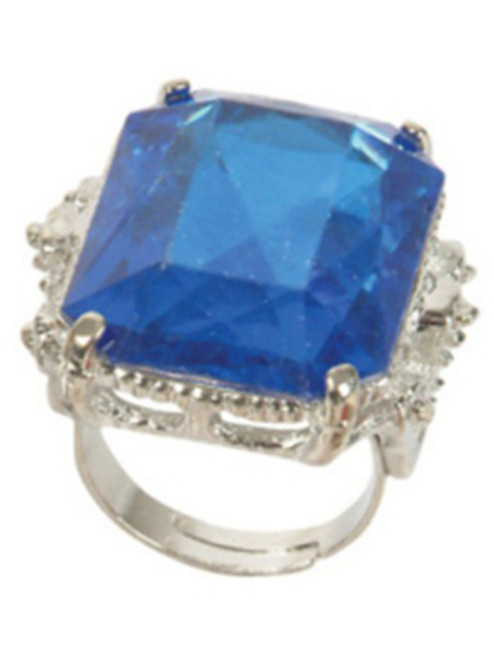 Deluxe Jumbo Adult Vintage Hollywood Starlet Costume Blue Rhinestone Bling Ring